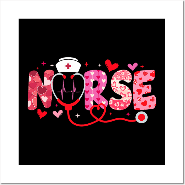 Nurse Valentines Day Valentine Scrub Top Women Scrubs NICU Wall Art by Neldy